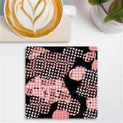 Abstrait Effet Formes Noir/rose Uv Print Square Tile Coaster 