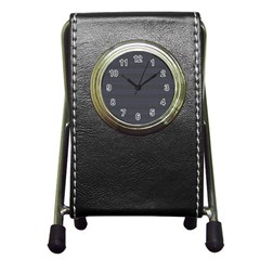 Chevron Colors Blanc/noir Pen Holder Desk Clock by kcreatif