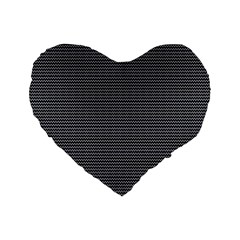 Chevron Colors Blanc/noir Standard 16  Premium Flano Heart Shape Cushions by kcreatif