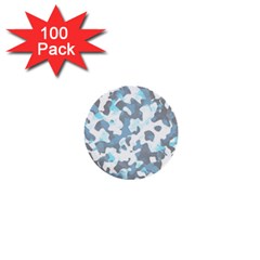 Camouflageblancbleu 1  Mini Buttons (100 Pack)  by kcreatif