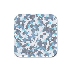 Camouflageblancbleu Rubber Square Coaster (4 Pack) by kcreatif