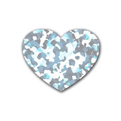 Camouflageblancbleu Rubber Coaster (heart) by kcreatif