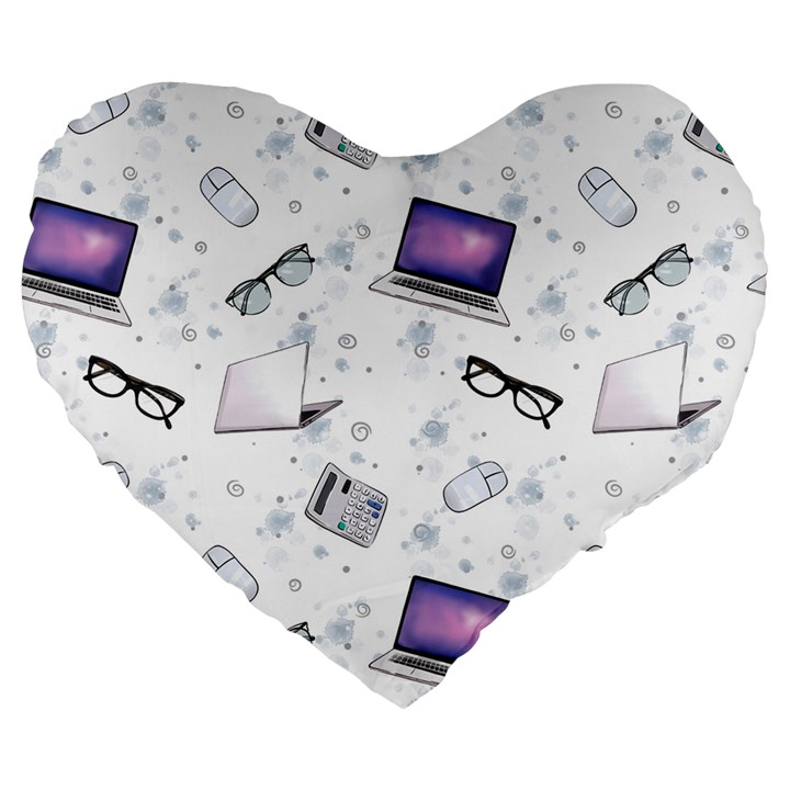 Computer Work Large 19  Premium Flano Heart Shape Cushions