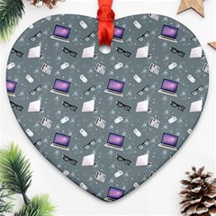 Office Works Heart Ornament (two Sides) by SychEva