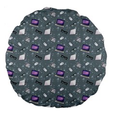 Office Works Large 18  Premium Flano Round Cushions by SychEva