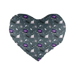 Office Works Standard 16  Premium Flano Heart Shape Cushions by SychEva