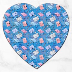 Notepads Pens And Pencils Jigsaw Puzzle (heart) by SychEva