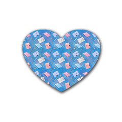 Notepads Pens And Pencils Rubber Heart Coaster (4 Pack) by SychEva