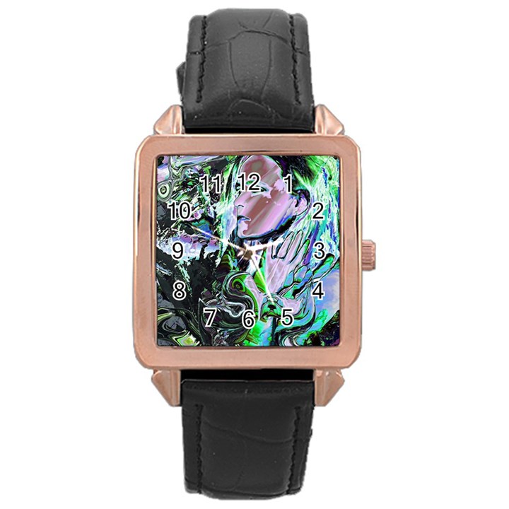 Glam Rocker Rose Gold Leather Watch 