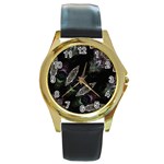 Theo Round Gold Metal Watch Front