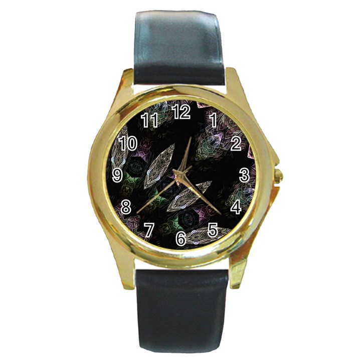 Theo Round Gold Metal Watch