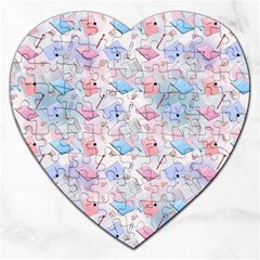 Notepads Pens And Pencils Jigsaw Puzzle (heart) by SychEva