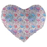 Notepads Pens And Pencils Large 19  Premium Heart Shape Cushions Front