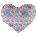 Notepads Pens And Pencils Large 19  Premium Heart Shape Cushions Back