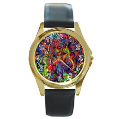 New-282 New-282 New-282 New-282 Round Gold Metal Watch by ArtworkByPatrick