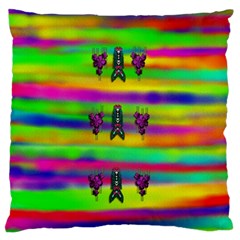 Mermaids And Unicorn Colors For Flower Joy Standard Flano Cushion Case (two Sides) by pepitasart