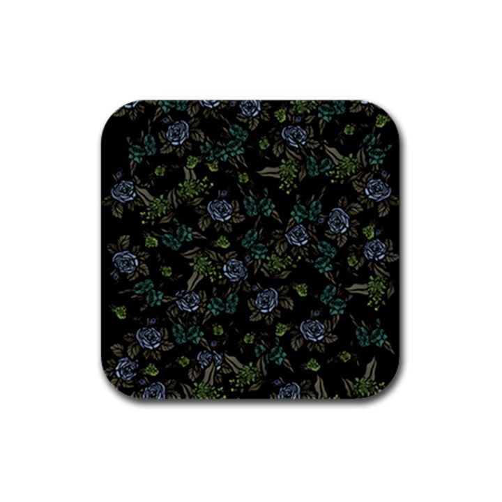 Moody Flora Rubber Square Coaster (4 pack)