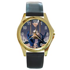 Death Round Gold Metal Watch by Blueketchupshop