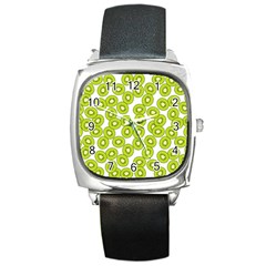 Kiwi Pattern Square Metal Watch by Valentinaart