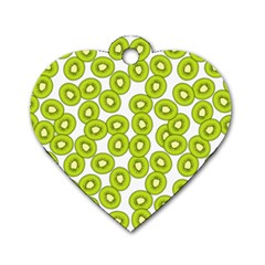 Kiwi Pattern Dog Tag Heart (one Side)