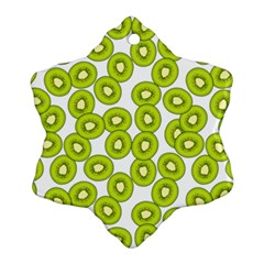 Kiwi Pattern Snowflake Ornament (two Sides) by Valentinaart