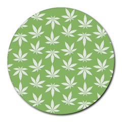 Weed Pattern Round Mousepads by Valentinaart