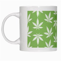 Weed Pattern White Mugs by Valentinaart