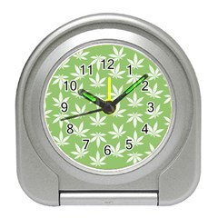 Weed Pattern Travel Alarm Clock by Valentinaart