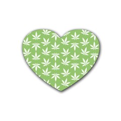 Weed Pattern Rubber Coaster (heart) by Valentinaart