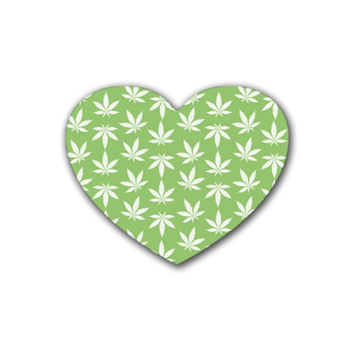 Weed Pattern Rubber Coaster (Heart)