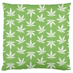 Weed Pattern Large Flano Cushion Case (one Side) by Valentinaart