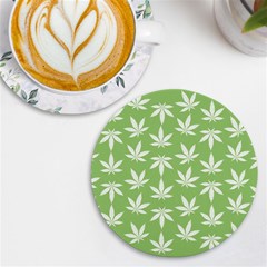 Weed Pattern Uv Print Round Tile Coaster by Valentinaart