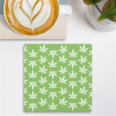 Weed Pattern Uv Print Square Tile Coaster  by Valentinaart