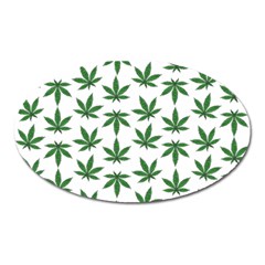 Weed Pattern Oval Magnet by Valentinaart