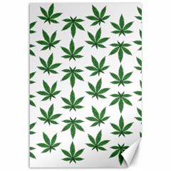 Weed Pattern Canvas 12  X 18  by Valentinaart