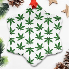 Weed Pattern Ornament (snowflake) by Valentinaart