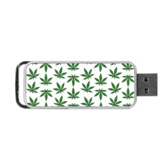 Weed Pattern Portable Usb Flash (one Side) by Valentinaart