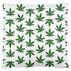 Weed Pattern Large Flano Cushion Case (one Side) by Valentinaart