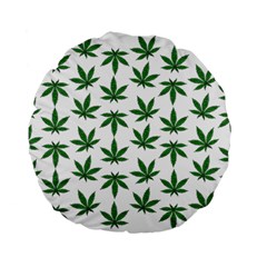 Weed Pattern Standard 15  Premium Flano Round Cushions