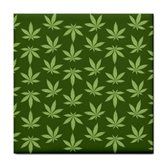 Weed Pattern Tile Coaster by Valentinaart