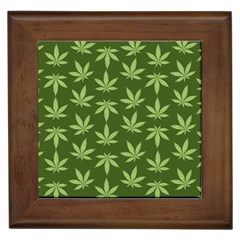 Weed Pattern Framed Tile by Valentinaart