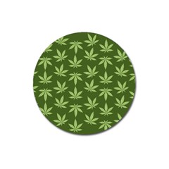 Weed Pattern Magnet 3  (round) by Valentinaart