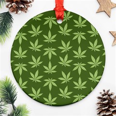 Weed Pattern Round Ornament (two Sides)