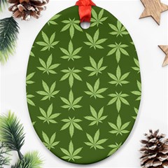 Weed Pattern Oval Ornament (two Sides) by Valentinaart