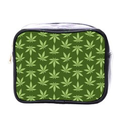 Weed Pattern Mini Toiletries Bag (one Side) by Valentinaart