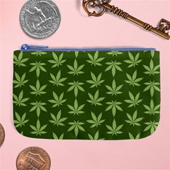 Weed Pattern Large Coin Purse by Valentinaart