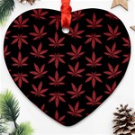 Weed Pattern Ornament (Heart) Front