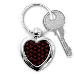 Weed Pattern Key Chain (Heart)