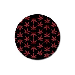 Weed Pattern Magnet 3  (round) by Valentinaart