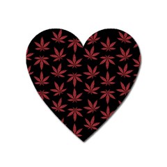 Weed Pattern Heart Magnet by Valentinaart